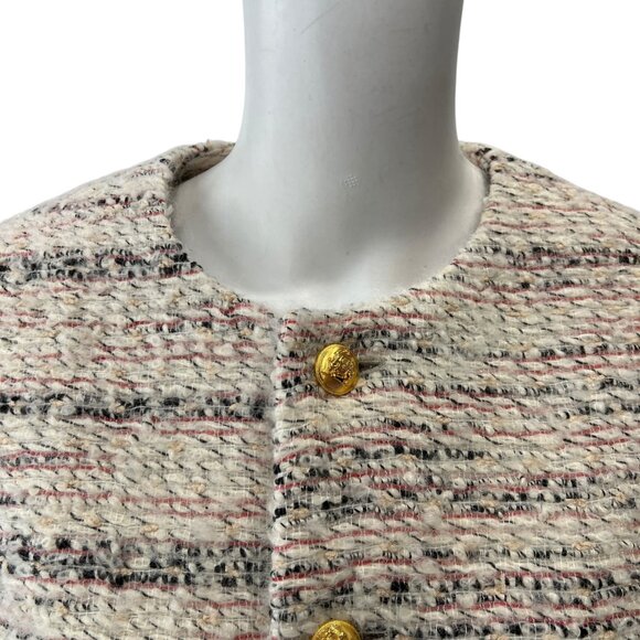 $3950 Celine Ivory Multi Wool Collarless Jacket size FR 38/6 - Picture 2 of 9